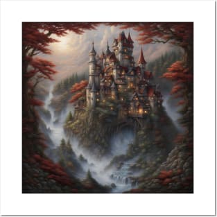 fantasy castle in the woods Posters and Art
